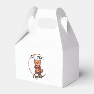 Cute red panda animals coffee Tea custom Shop name Favor Boxes
