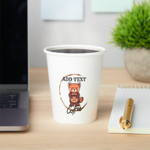 Cute red panda animals coffee Tea custom Shop name Paper Cups