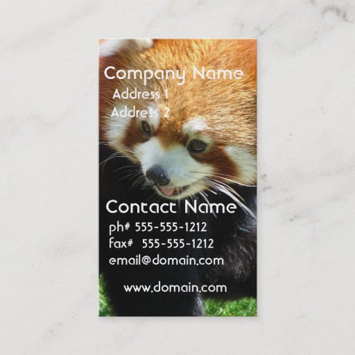Customizable Cute Red Panda Bear Business Card
