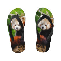 Cute Red Panda Bear Kid's Flip Flops Cute Red Panda Bear Kid's Flip Flops
