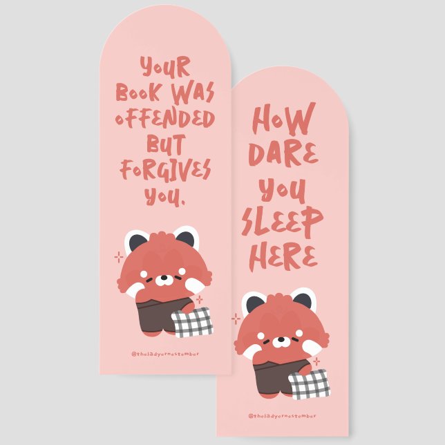 Cute Red Panda Bookmarks (Front & Back)