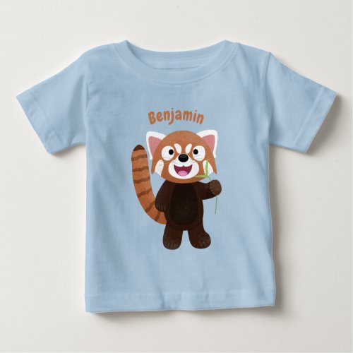 Cute red panda cartoon illustration baby T_Shirt