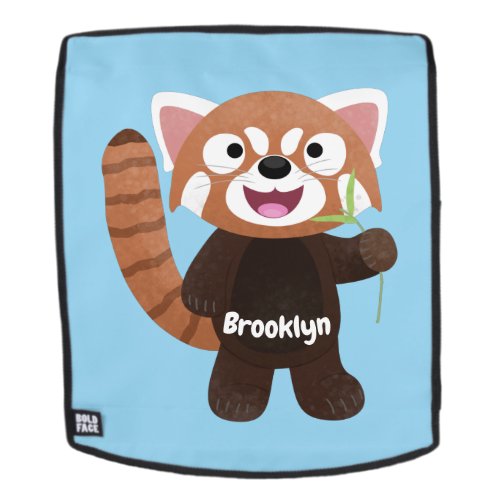 Cute red panda cartoon illustration backpack