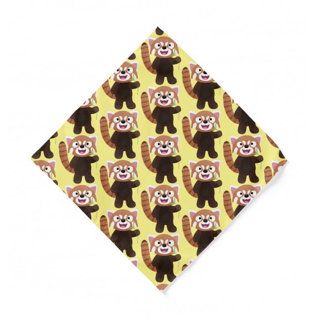 Cute red panda cartoon illustration bandana (Front)