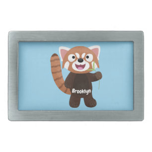 Cute red panda cartoon illustration belt buckle