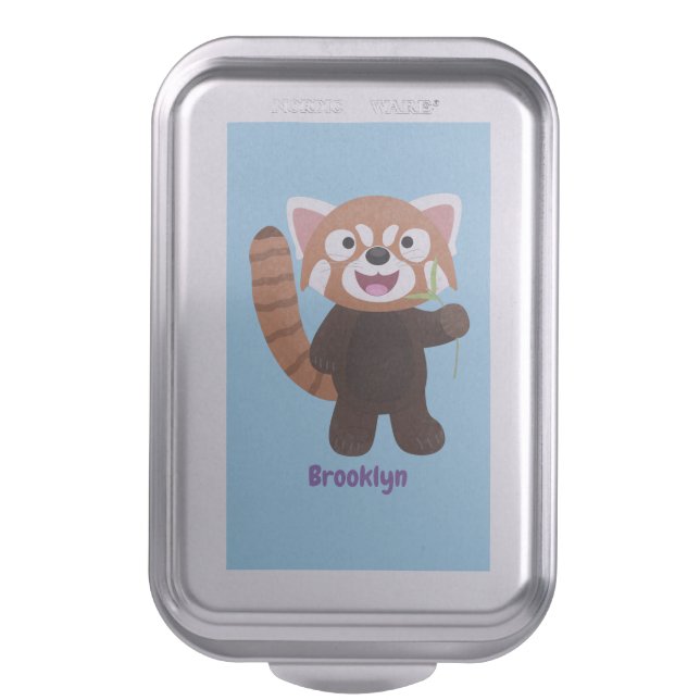 Cute red panda cartoon illustration cake pan (Front Vertical)