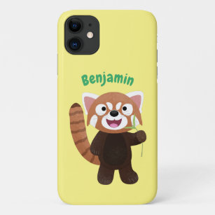 Cute red panda cartoon illustration iPhone 11 case