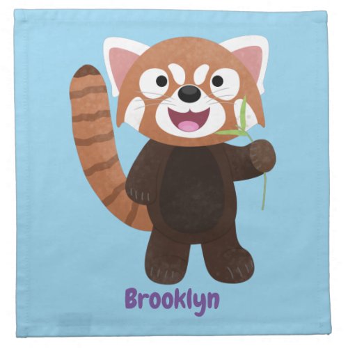 Cute red panda cartoon illustration cloth napkin