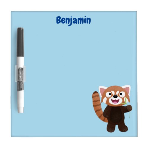 Cute red panda cartoon illustration dry erase board