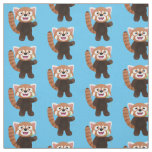 Cute red panda cartoon illustration fabric