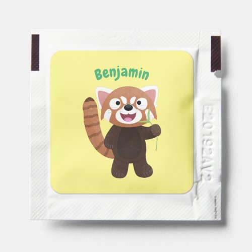 Cute red panda cartoon illustration hand sanitizer packet