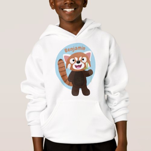 Cute red panda cartoon illustration hoodie