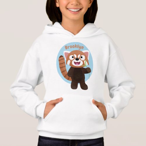 Cute red panda cartoon illustration hoodie