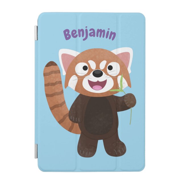 Cute red panda cartoon illustration iPad mini cover (Front)