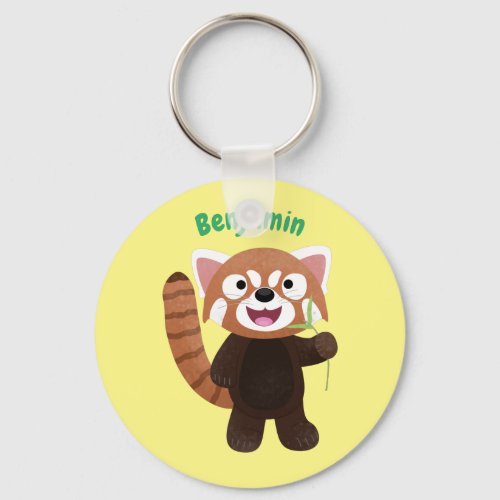 Cute red panda cartoon illustration keychain