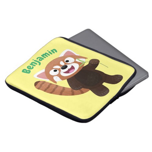 Cute red panda cartoon illustration laptop sleeve
