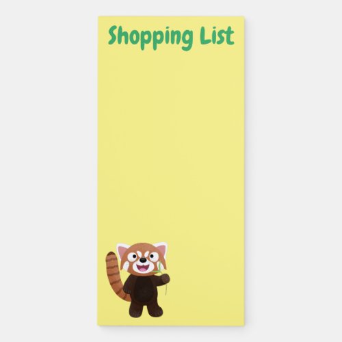 Cute red panda cartoon illustration magnetic notepad