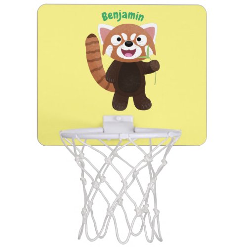 Cute red panda cartoon illustration mini basketball hoop
