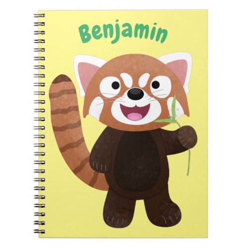 Cute red panda cartoon illustration notebook