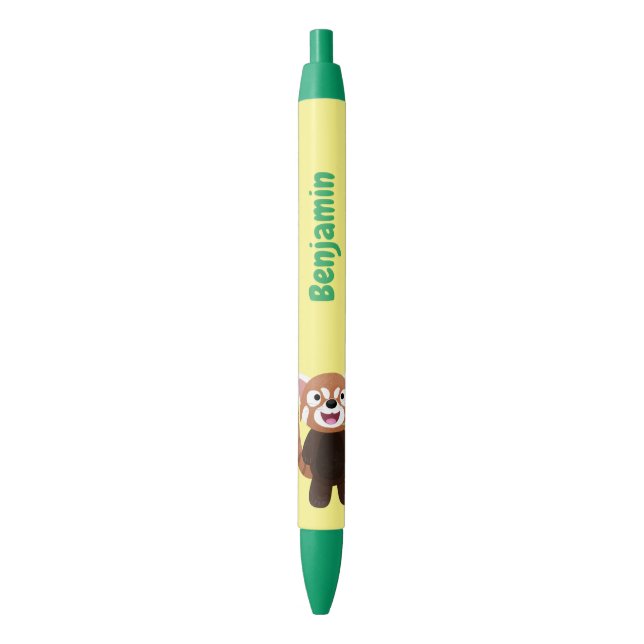 Cute red panda cartoon illustration pen (Front Vertical)