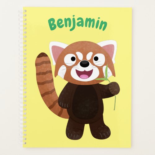 Cute red panda cartoon illustration planner