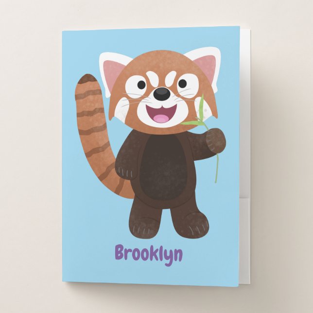 Cute red panda cartoon illustration  pocket folder (Front)