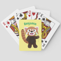 Cute red panda cartoon illustration