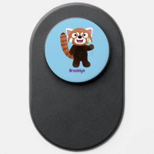 Cute red panda cartoon illustration PopSocket