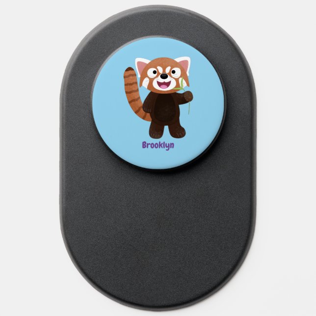 Cute red panda cartoon illustration PopSocket (Popsocket)