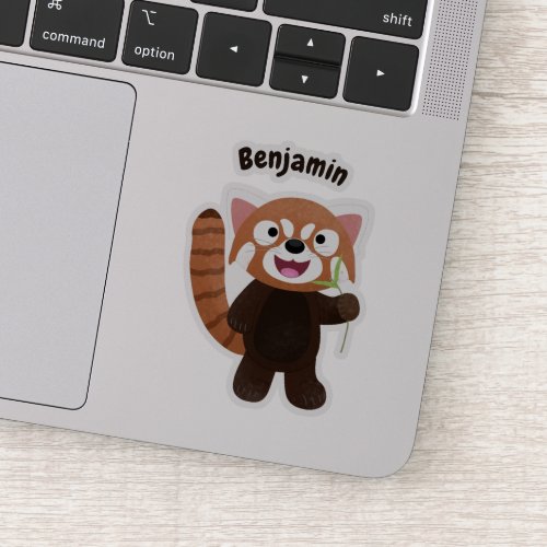 Cute red panda cartoon illustration sticker