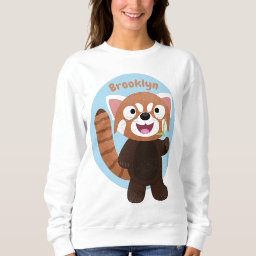 Cute red panda cartoon illustration sweatshirt