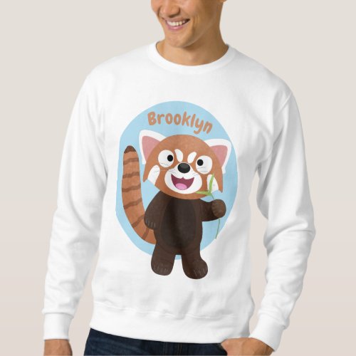 Cute red panda cartoon illustration sweatshirt