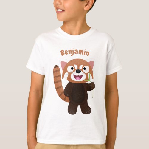 Cute red panda cartoon illustration T_Shirt