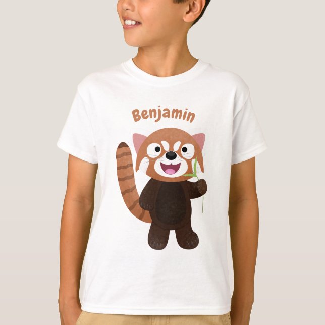 Cute red panda cartoon illustration T-Shirt (Front)