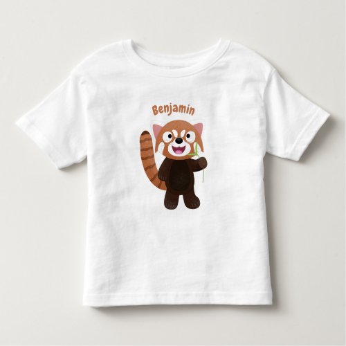Cute red panda cartoon illustration toddler t_shirt