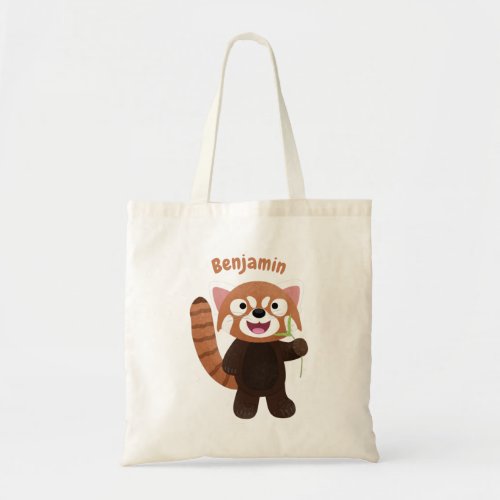 Cute red panda cartoon illustration tote bag