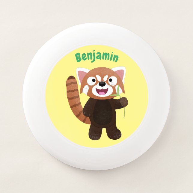 Cute red panda cartoon illustration Wham-O frisbee (Front)