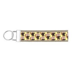 Cute red panda cartoon illustration wrist keychain