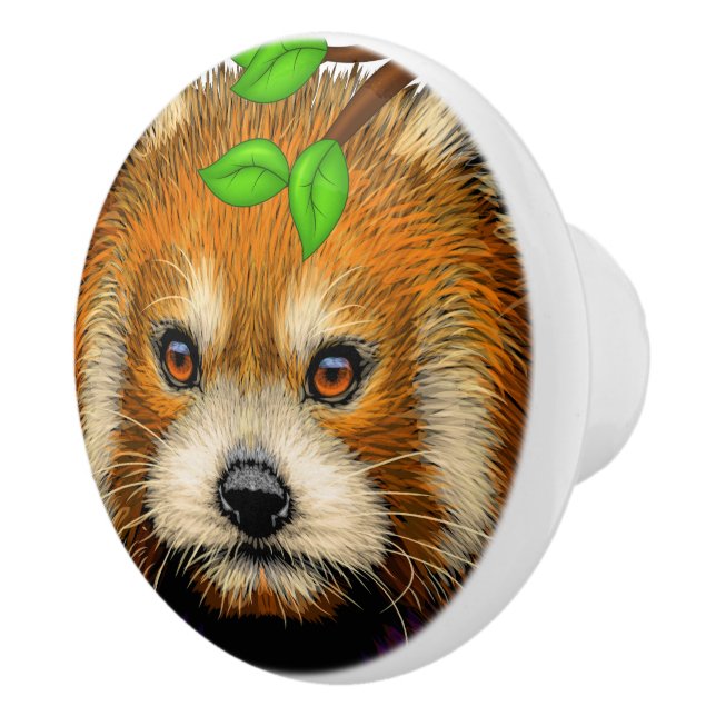 Cute Red Panda Ceramic Knobs (Right)