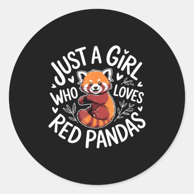 Cute Red Panda Costume For Women Girls Kids Red Pa Classic Round Sticker (Front)
