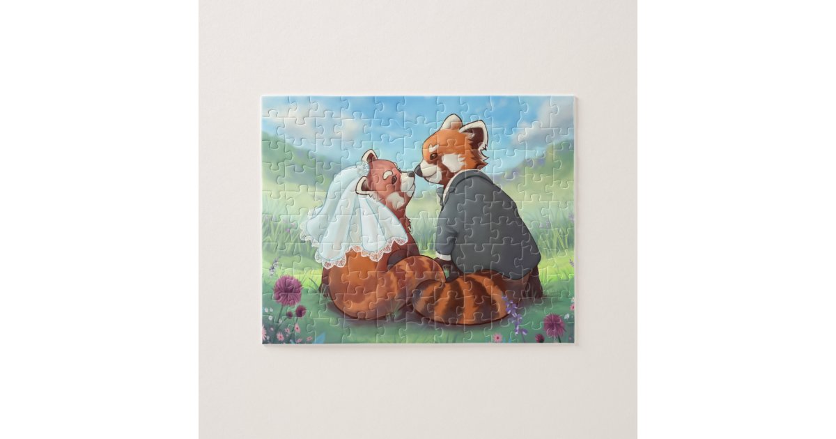 Cute Red Panda Couple In Love Jigsaw Puzzle Zazzle Com