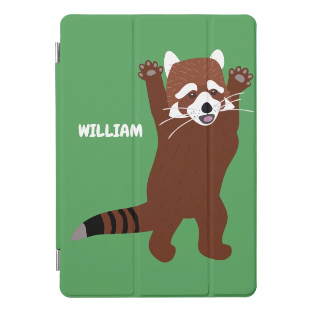 Cute Red Panda Custom Message Personalized iPad Pro Cover (Front)