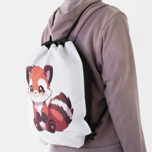  cute red panda drawstring bag