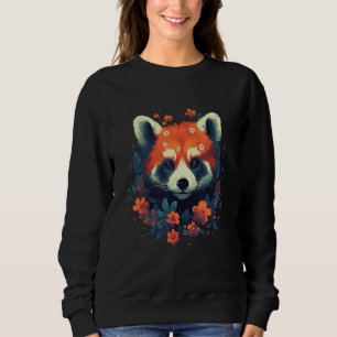 Cute Red Panda Flowers Graphic Animal  Print 1 Sweatshirt