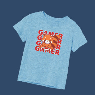 Cute Red Panda Gaming Lover Boy T-Shirt
