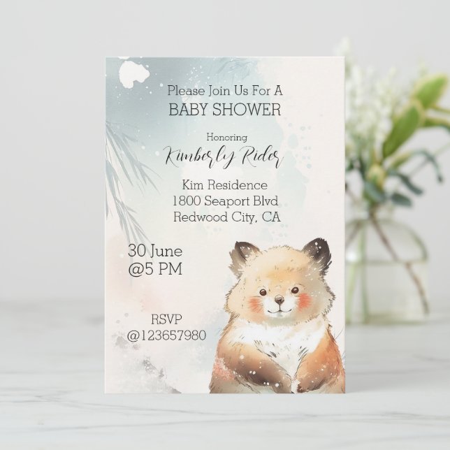 Cute Red Panda Invitation (Standing Front)