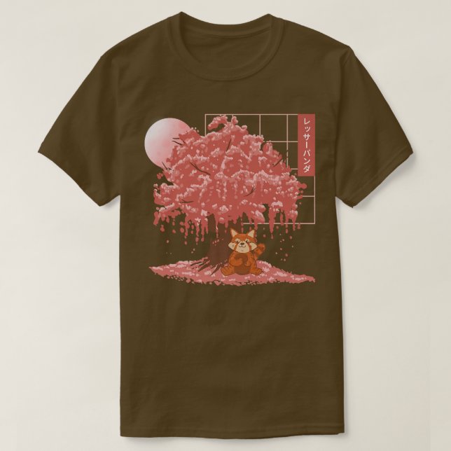 Cute Red Panda Japanese Cherry Blossom Red Panda  T-Shirt (Design Front)