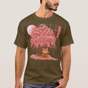 Cute Red Panda Japanese Cherry Blossom Red Panda  T-Shirt