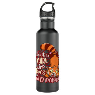 Cute Red Panda Just A Girl Who Loves Red Pandas Stainless Steel Water Bottle