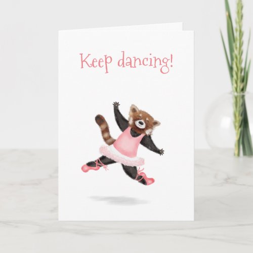 Cute red panda keep dancing card